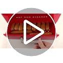 Large Hot Dog Steamer and Bun Warmer - 20 Hot Dogs & 6 Buns, Red