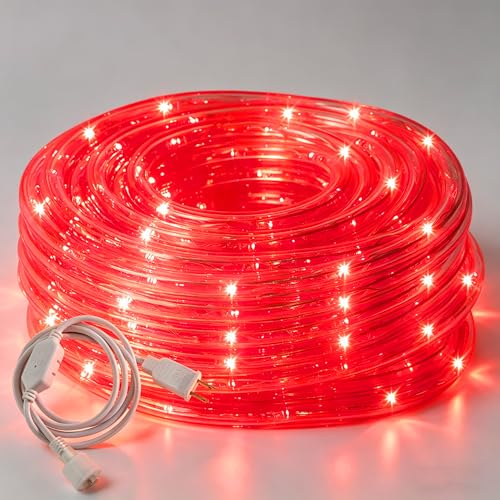 CHORLED 50ft Red Connectable Waterproof LED Rope Lights for Indoor & Outdoor Decor