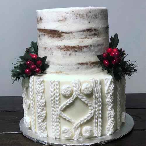 3D Knitting Silicone Fondant Mold Christmas Knitwear Chocolate Mold Christmas Cake Border Baking Molds for Christmas Party Cake Decoration Cupcake Toppers Gum Paste Polymer Clay Resin