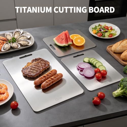 Thickened Titanium Cutting Board Set of 3 - Large Reversible Kitchen Chopping Boards