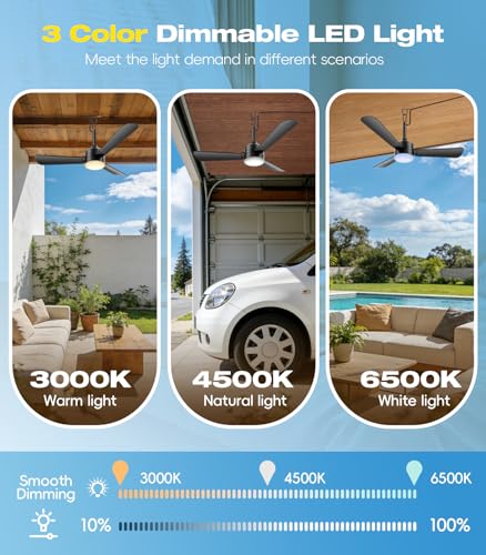36 inch Plug-in Ceiling Fan Light with Remote Control,gazebo light,3
