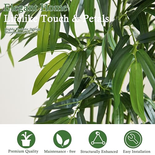 White 6FT Artificial Bamboo Tree - Faux Tall Plant for Home Decor