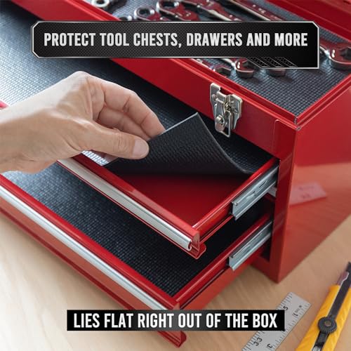 Precision Defined Toolbox Liner 16 ft x 16 in Non-Slip Drawer Organizer Black