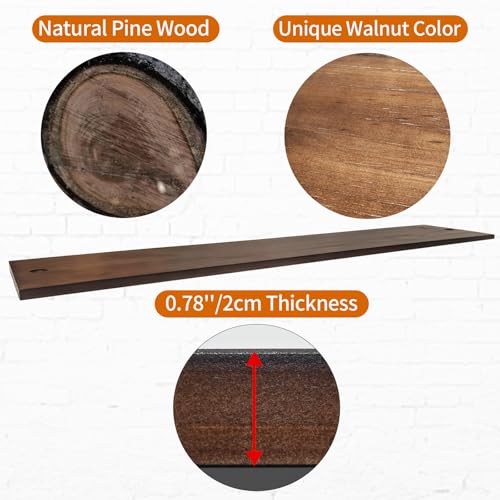 42 Inch 2 Tier Industrial Pipe Shelving Wall Mounted with Plank & Hooks