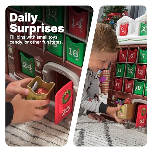 Kids Interactive Advent Calendar with Refillable Toy Bins - Holiday Christmas Toy for Toddlers 1.5+ Years