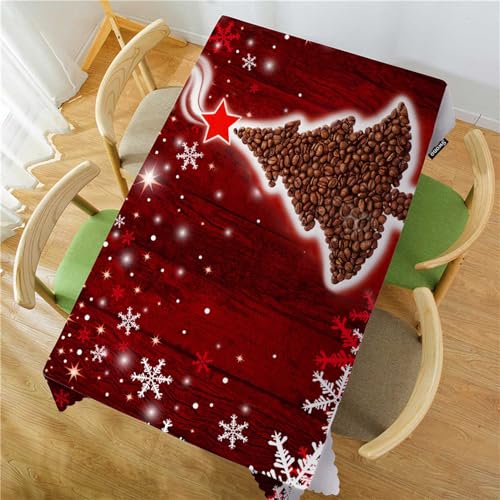 Swono Christmas Tree Tablecloth 52x70 Inch Washable Holiday Placemats Plaid Decor