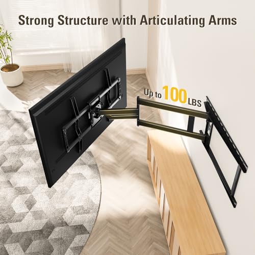 Mounting Dream Long Arm Wall Mount for 37-75 Inch TVs, 24" Studs, Up to 100lbs