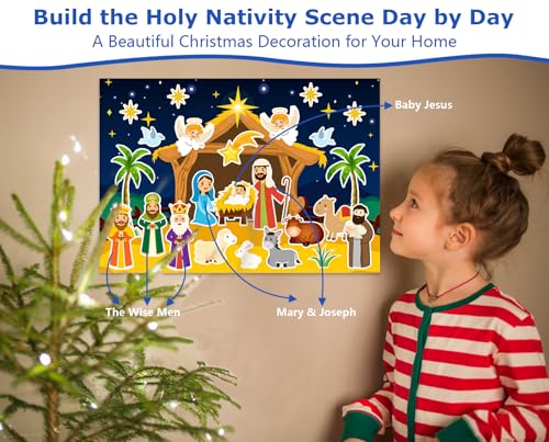 BIZIBAFF A-Style1 Nativity Advent Calendar 2026 Religious Christian Scene