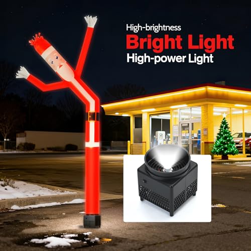 Mkevi 6ft Santa Christmas Inflatable Tube Dancing Man with Blower & Spotlight