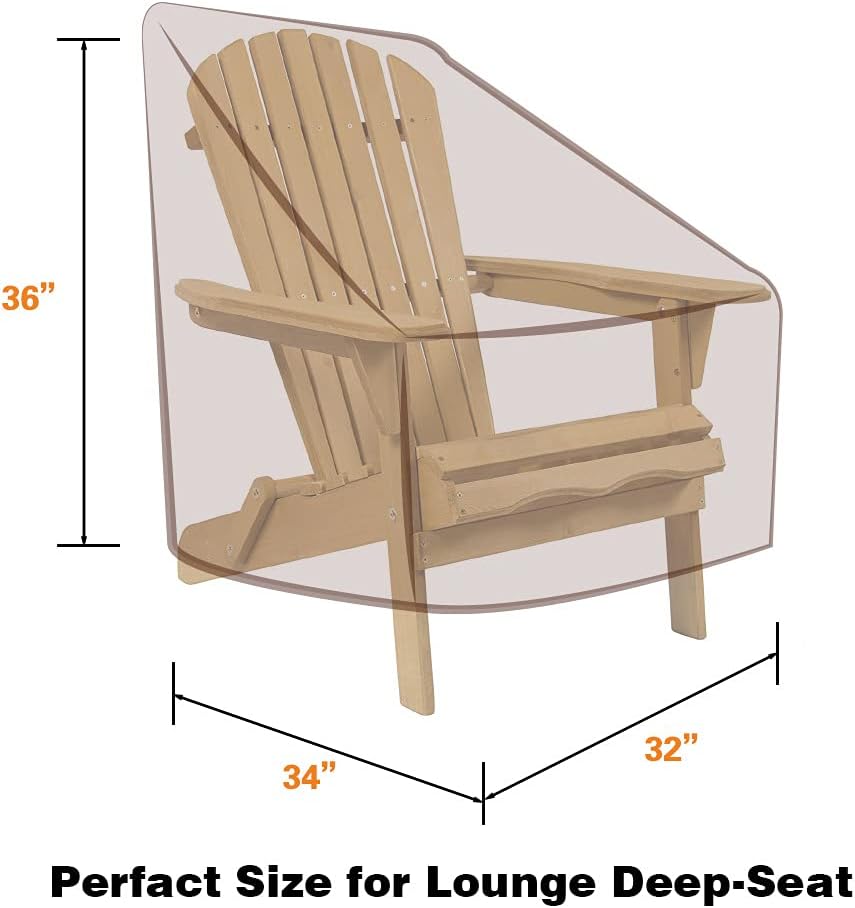 Vailge Heavy Duty Adirondack Chair Covers - Waterproof Outdoor Furniture Protection | 2 Pack, Beige & Brown
