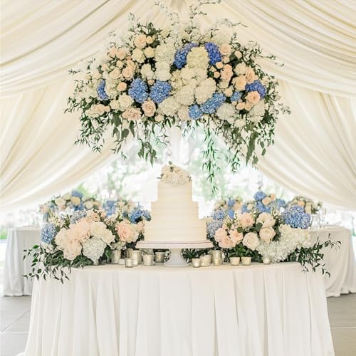 Artificial Hydrangea Flowers Bulk - Ivory, 204 pcs, Realistic Silk Blooms for Decor