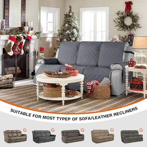VANSOFY Waterproof Recliner Couch Cover 3 Seater Dark Gray Washable