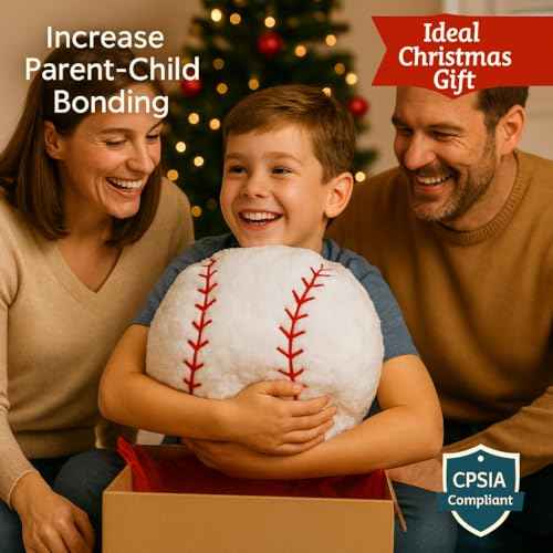 Baseball Pillow Plush Boys: Soft Stuffed Throw Toys Gifts Stuff Softball Sports Room Decor 8-12 Year Old