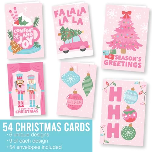 Blank Christmas Cards with Envelopes - Holiday Greeting Card Set, 54 Pack