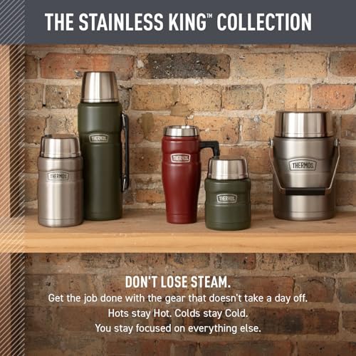 Insulated Food Jar 47oz with Handle - Matte Stainless Steel Travel Container