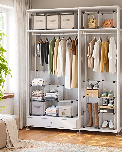 White 16-Cube Storage Organizer - Plastic Stackable Shelf Without Doors