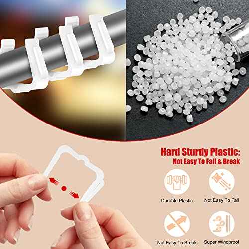 Yotako 50Pcs Christmas Light Clips 1 5/8" Fascia Clips Christmas Light Hanger Hooks Deck Light Clips for Christmas Decoration Deck Roof Gutter Fence Eave