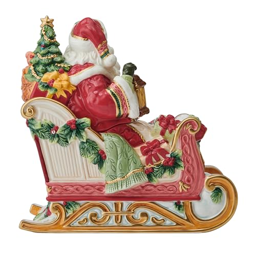 Fitz and Floyd Santa Ceramic Cookie Jar Christmas Treat Storage Decor