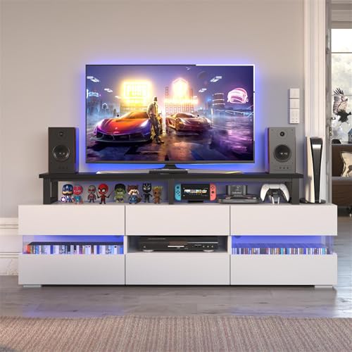 Large TV Riser Stand for 32-75 Inch TV, Black, 59"W×15"D×6.5"H