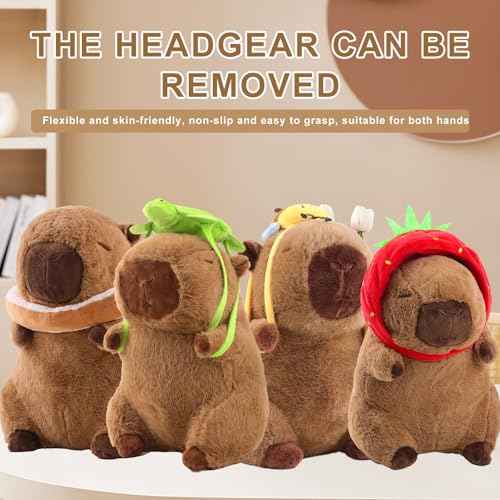 Capybara Plush With Turtle Backpack - Cute Stuffed Animal Kawaii Plush Pillow - Birthday Gift for Kids Boys Girls 12 Inch