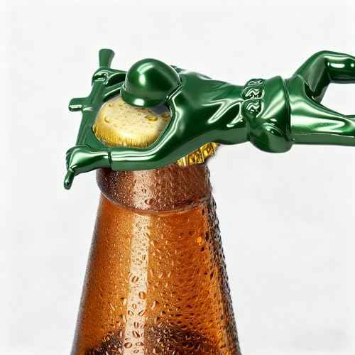 Green Army Beer Bottle Opener for Men, Unique 3D Soldier Design Ideal for Father's Day Birthday Anniversaries Christmas Gift for Veterans Husband Grandpa Boyfriend