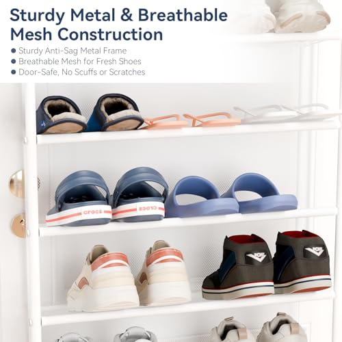White Over The Door Shoe Organizer 12 Tiers 36-Pair Capacity - Whitmor