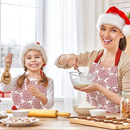 Christmas Wooden Spoons & Spatula Set - 6 Pcs Kitchen Utensils with Holiday Designs