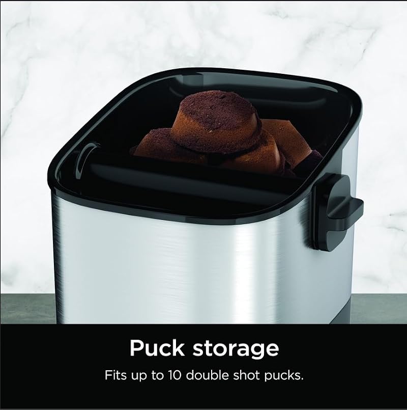 Ninja Luxe Café Knock Box - Holds 10 Double Shot Pucks - 5.65 x 5.63 x 5.76 Inches