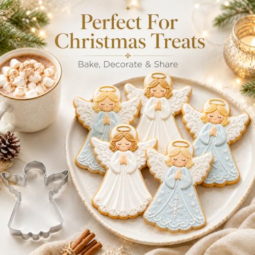 Angel Cookie Cutter 4.3 Inch Stainless Steel – Christmas Biscuit Mold