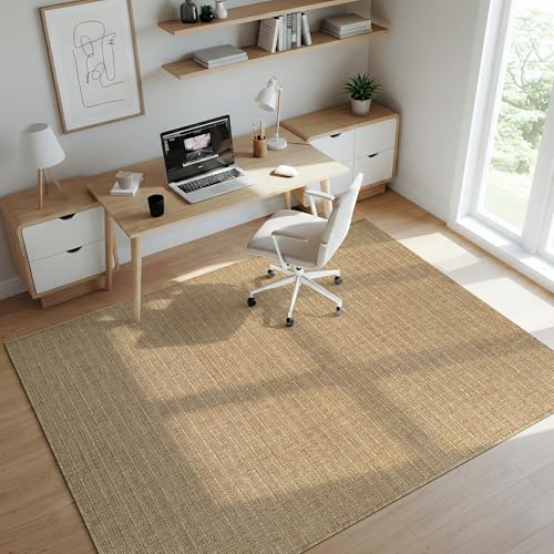 Washable Easy Jute Rug 5x7 Indoor Outdoor Striped Fiber Area Boho
