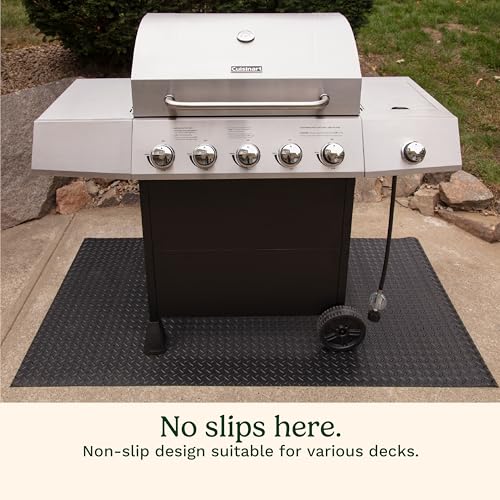 Cuisinart Premium Deck and Patio Grill Mat 65x36 Inches Weather-Resistant Non-Slip Rug