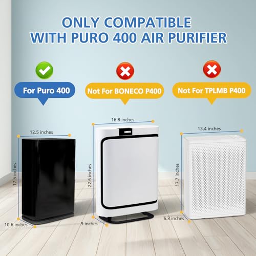 2 Pack HEPA Air Purifier Replacement Filters for Puro 400 Model