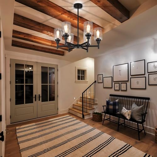Black Farmhouse Chandelier for Dining Room - 6-Lights D25" Variation of THIS listing