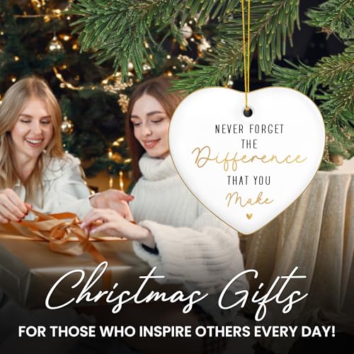 OASSIE Christmas Thank You Gifts for Women - Ceramic Christmas Ornaments 2025 for Tree Decorations - Appreciation Retirement Stocking Stuffers Gifts for Women Boss Coworker Teacher Nurse Friend