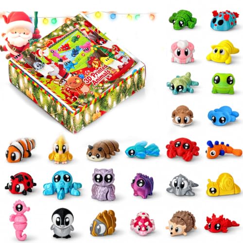 Christmas Advent Calendar 2026: 24 Days of 3D Printed Animal Figures with Big Eyes