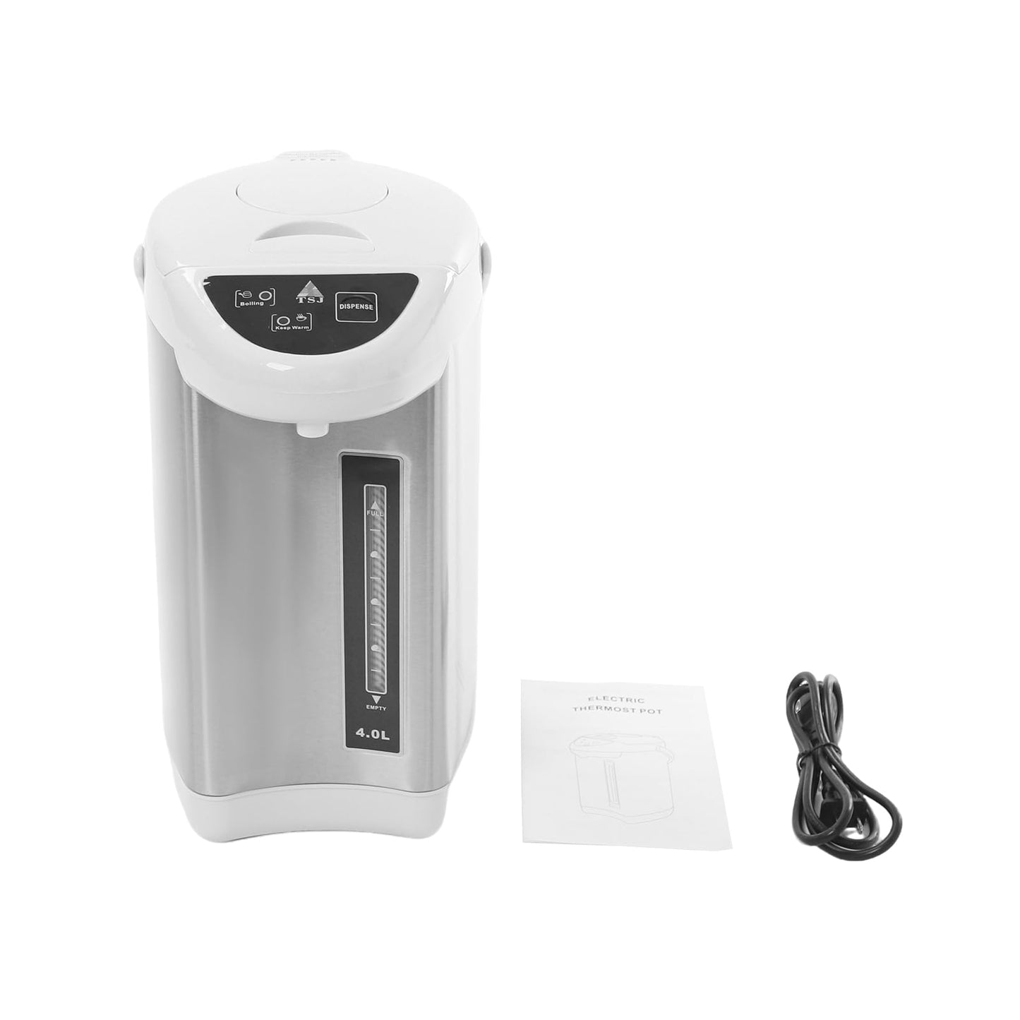 4L Electric Water Boiler, 750W Stainless Steel Hot Water Dispenser with 3 Dispensing Modes, 24H Keep Warm & Anti-Dry Burn Protection, Large Capacity Thermo Pot for Home Office Coffee Tea (Grey)
