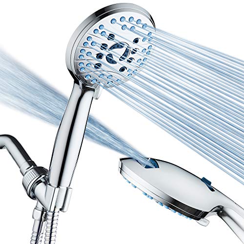 Hotel Spa AquaCare 8-Mode High Pressure Handheld Shower Head with 2-Mode Power Wash 2.5 GPM Chrome