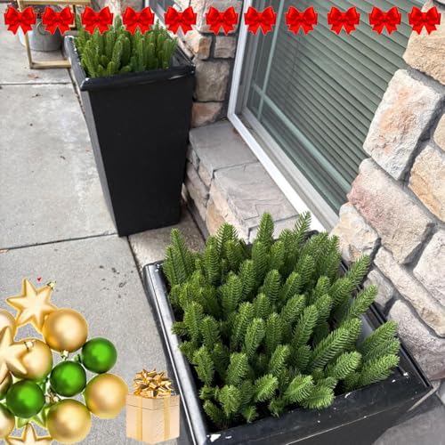 30pcs Artificial Pine Branches Green Plants Needles DIY Accessories Realistic Faux Christmas Greenery Green Plants Pine Picks and Stems for Garland Wreath Christmas and Home Garden Decor