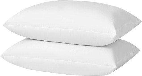 Basic Home® Queen Size Goose Feather & Down Bed Pillow - Odorless Neck Support & Cooling Comfort | 20x28 Inch Cotton Cover
