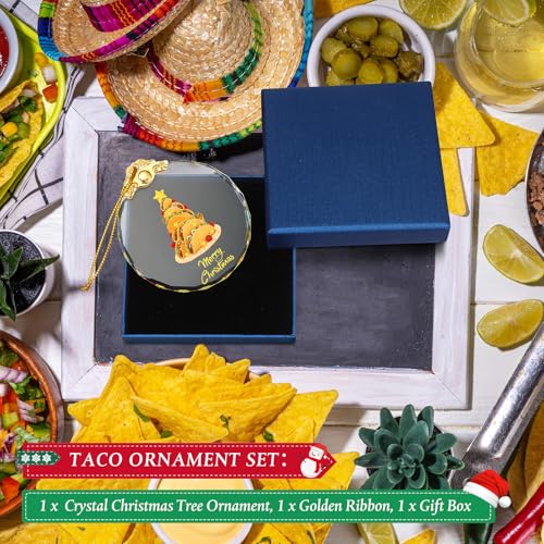 Soulchen Crystal Taco Christmas Ornament – Mexican Food Tree Decoration 2.68in