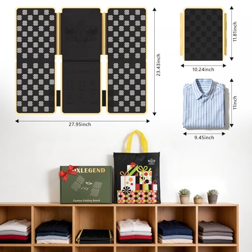 BoxLegend Metal Shirt Folding Board V7 for Clothes Wrinkle-Free Folding - Black