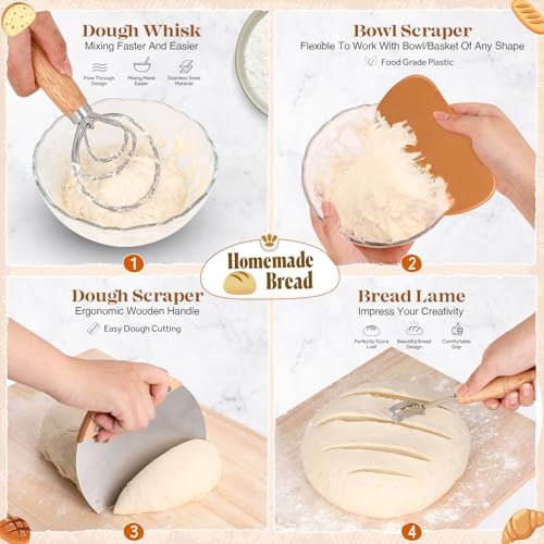 Sourdough Starter Kit with Dutch Oven, Proofing Baskets & Baking Tools