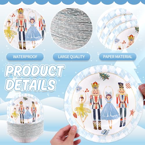FYSUIMU Nutcracker 50Pcs 16oz Christmas Paper Bowls - Disposable Holiday Party Tableware