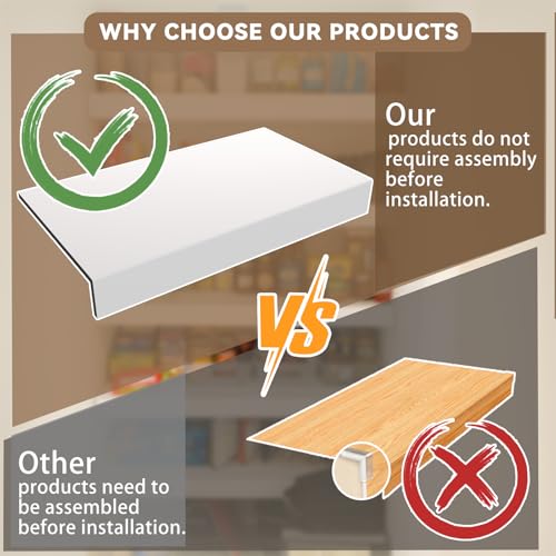 30x12 Inch Wire Shelf Cover for Pantry & Closet - Waterproof PVC Wood-Look, No-Tool Installation, White - 5 Pack