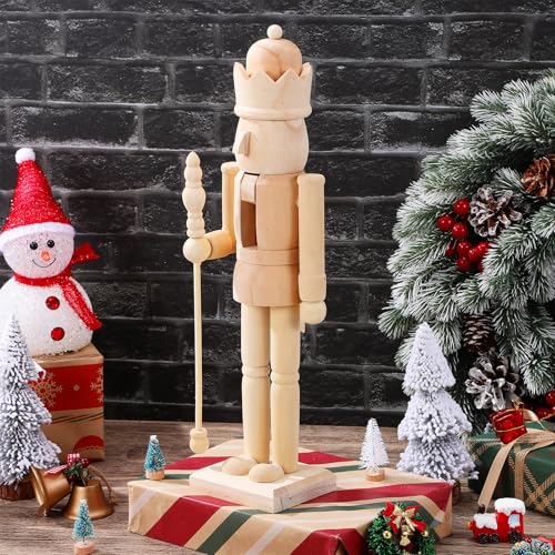 Ciieeo Light Yellow 4/38.00x10.00x8.50CM Unpainted Wooden Nutcracker DIY Kit