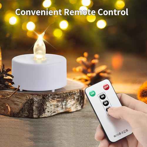 12pack Remote Control LED Tea Lights Battery Operated Flameless Candles Realistic and Bright Flickering Long Lasting 400 Hours Electric Candles for Christmas Home Party Wedding Decor (White)