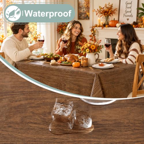 Rectangle Waterproof Vinyl Tablecloth with Flannel Backing