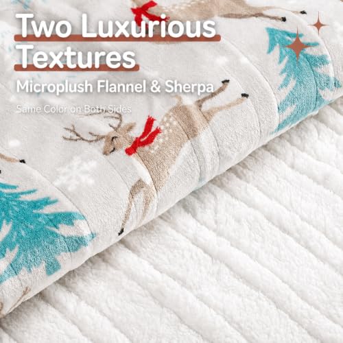 TICOO Christmas Reindeer Electric Heated Blanket Throw 50x60 with 5 Settings