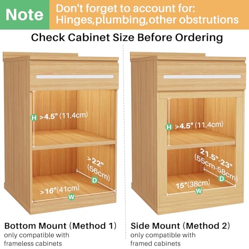 Pull Out Cabinet Organizer, Soft Close Wooden Slide Drawers for Pots