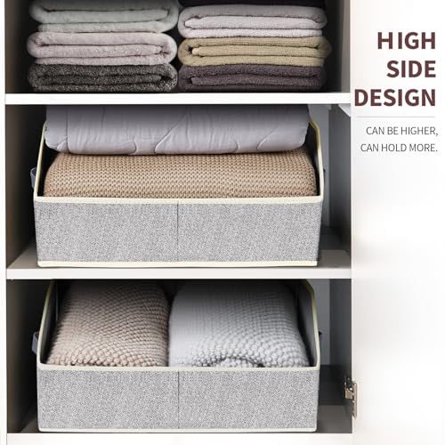 Large Closet Organizer Bins - 18 Pack Fabric Storage Cubes with Handles, Trapezoid Design